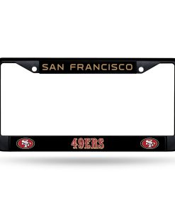 San Francisco 49ers Black Chrome License Plate Frame