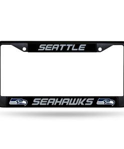 Seattle Seahawks Black Chrome License Plate Frame