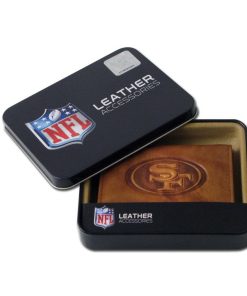 San Francisco 49ers Embossed Genuine Leather Trifold Wallet - Pecan Brown