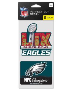Philadelphia Eagles NFC Champions Perfect Cut Decal 4 x 8 set of 2. Color