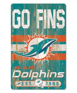 Miami Dolphins 11 x 17 Slogan Wood Sign