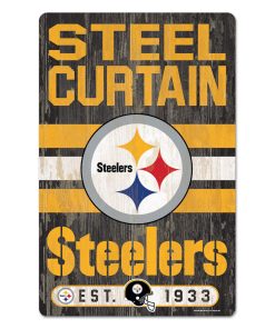 Pittsburgh Steelers 11 x 17 Slogan Wood Sign