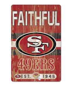 San Francisco 49ers 11 x 17 Slogan Wood Sign
