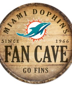 Miami Dolphins 14 Fan Cave Barrel Sign