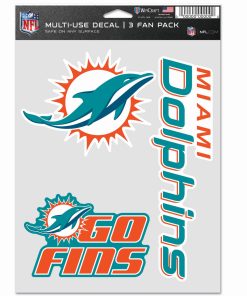 Miami Dolphins 3pc Fan Multi Use Decal Set