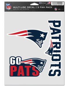 New England Patriots 3pc Fan Multi Use Decal Set
