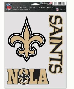 New Orleans Saints 3pc Fan Multi Use Decal Set