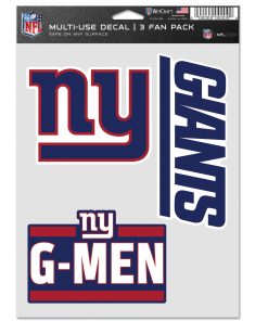 New York Giants 3pc Fan Multi Use Decal Set