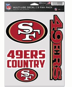 San Francisco 49ers 3pc Fan Multi Use Decal Set