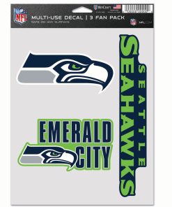 Seattle Seahawks 3pc Fan Multi Use Decal Set