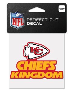 Kansas City Chiefs 4 x 4 Slogan Logo DieCut Decal