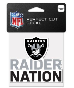 Las Vegas Raiders 4 x 4 Slogan Logo DieCut Decal