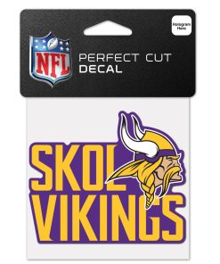 Minnesota Vikings 4 x 4 Slogan Logo DieCut Decal