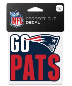 New England Patriots 4 x 4 Slogan Logo DieCut Decal