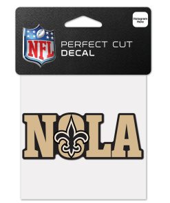 New Orleans Saints 4 x 4 Slogan Logo DieCut Decal