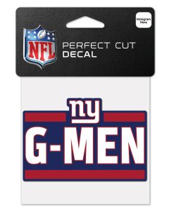 New York Giants 4 x 4 Slogan Logo DieCut Decal