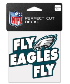 Philadelphia Eagles 4 x 4 Slogan Logo DieCut Decal