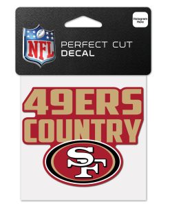 San Francisco 49ers 4 x 4 Slogan Logo DieCut Decal