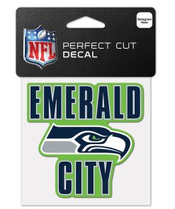 Seattle Seahawks 4 x 4 Slogan Logo DieCut Decal