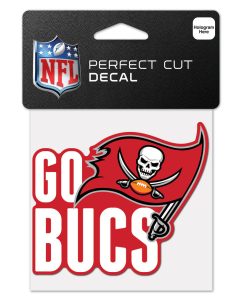 Tampa Bay Buccaneers 4 x 4 Slogan Logo DieCut Decal