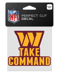 Washington Commanders 4 x 4 Slogan Logo DieCut Decal