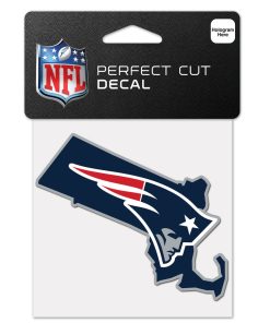 New England Patriots 4 x 4 State Logo DieCut Decal