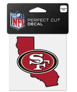 San Francisco 49ers 4 x 4 State Logo DieCut Decal