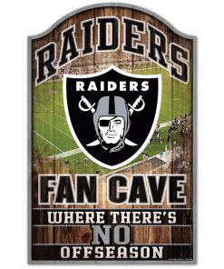 Las Vegas Raiders Fan Cave No Offseason Wooden Sign