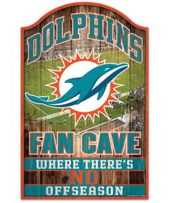 Miami Dolphins Fan Cave Wood Sign