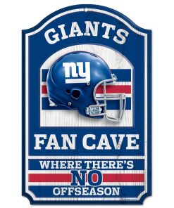 New York Giants Fan Cave No Offseason Wooden Sign