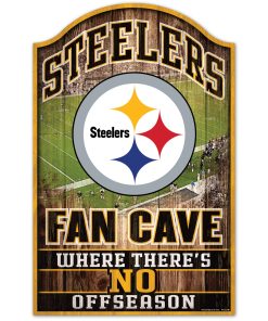 Pittsburgh Steelers Fan Cave No Offseason Wooden Sign