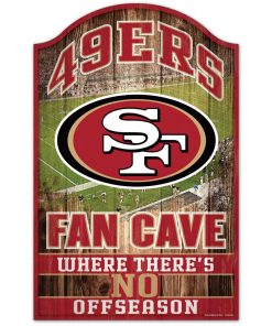 San Francisco 49ers Fan Cave No Offseason Wooden Sign