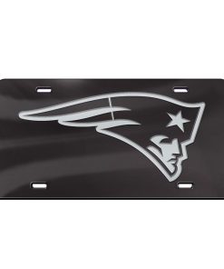 New England Patriots Laser Engraved License Plate - Black