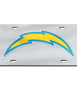 Los Angeles Chargers Laser Engraved License Plate - Mirror Silver