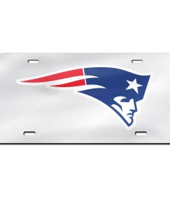 New England Patriots Laser Engraved License Plate - Mirror Silver