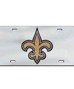 New Orleans Saints Laser Engraved License Plate - Mirror Silver
