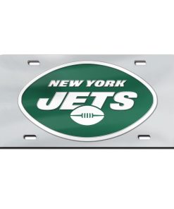 New York Jets Laser Engraved License Plate - Mirror Silver