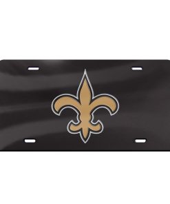 New Orleans Saints Laser Engraved License Plate - Black