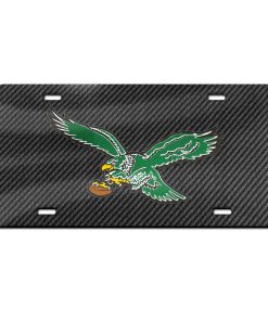 Philadelphia Eagles Retro Laser Engraved License Plate - Carbon Fiber