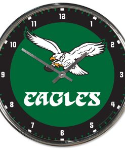 Philadelphia Eagles Retro Round Chrome Clock