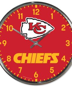 Kansas City Chiefs Round Chrome Clock