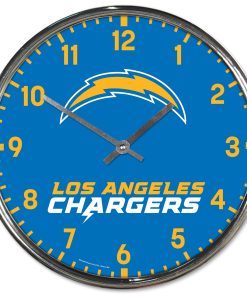 Los Angeles Chargers Round Chrome Clock