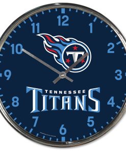 Tennessee Titans Round Chrome Clock