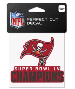 Tampa Bay Buccaneers Super Bowl LV Champions 4 x 4 Perfect Cut Decal